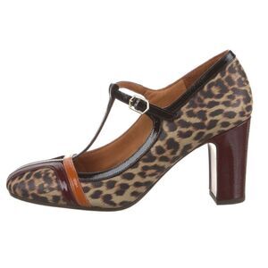 Chie Mihara
Patent Leather Animal Print T-Strap Pumps
Size: IT 38